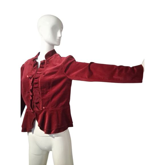 White House Black Market Velvet Women's size 12 Vampire Witchy Peplum Jacket - Picture 5 of 12